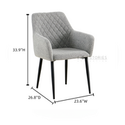 Kaya Dining Chair Grey(2Pcs/1ctn)