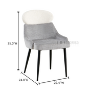 Leif Dining Chair Grey & Beige(2Pcs/1ctn)