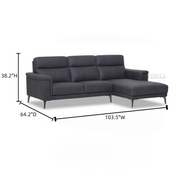 Zeyra Sectional Sofa Dark Grey