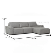 Viriselle Sofa Dark Grey With Revisable Ottoman