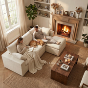 Luna Compressed Cloud Sectional Sofa - Large Size