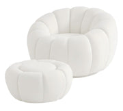 Sable Chair with Ottoman White