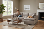 Luna Compressed Cloud Sectional Sofa - Large Size