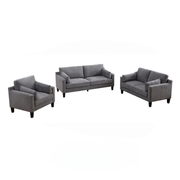 Asha Sofa Dark Grey With Wooden Leg