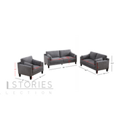 Asha Sofa Dark Grey With Wooden Leg