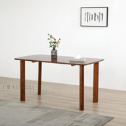 Darian Rectangular Dining Table Walnut Brown