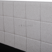 Eowynne Modern Bed Frame – Soft Light Grey Fabric & Solid Wood Design