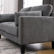 Asha Sofa Dark Grey With Wooden Leg