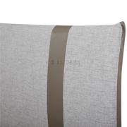 Ashora Bed Frame – Solid Wood Frame with Grey Upholstered Headboard