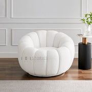 Sable Chair with Ottoman White
