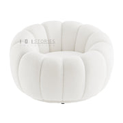 Sable Chair with Ottoman White