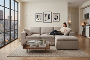 Luna Compressed Cloud Sectional Sofa - Small Size