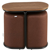 Mira Coffee Table Set With 2 Stools Brown
